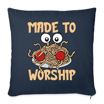 Fliegendes Spaghettimonster FSM Pastafarian - Sofakissenbezug 45 x 45 cm - Navy - Vorne