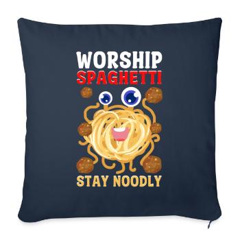 Le monstre spaghetti volant - Housse de coussin décorative 45 x 45 cm - bleu marine - Devant