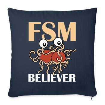 Fliegendes Spaghettimonster FSM Pastafarian - Sofakissenbezug 45 x 45 cm - Navy - Vorne