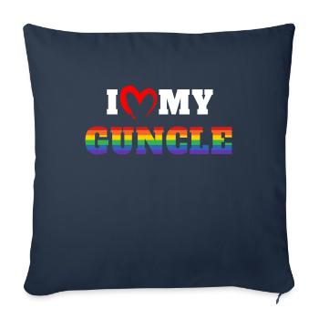 J’aime mon oncle Gay Oncle Gay - Housse de coussin décorative 45 x 45 cm - bleu marine - Devant