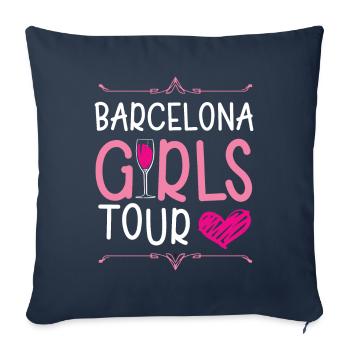 Barcelona Girls Tour - Housse de coussin décorative 45 x 45 cm - bleu marine - Devant