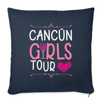 Cancun Girls Tour - Housse de coussin décorative 45 x 45 cm - bleu marine - Devant