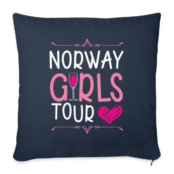 Tournée des filles de Norvège - Housse de coussin décorative 45 x 45 cm - bleu marine - Devant