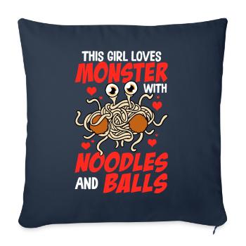 The Flying Spaghetti Monster - Sofa pillowcase 17,3'' x 17,3'' (45 x 45 cm) - navy - Front