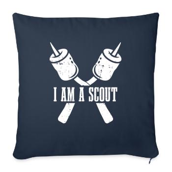 Éclaireur - Housse de coussin décorative 45 x 45 cm - bleu marine - Devant