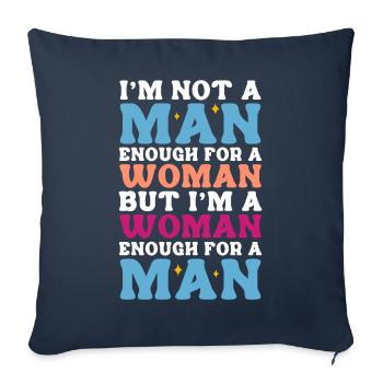 Femboy Crossdressing - Sofa pillowcase 17,3'' x 17,3'' (45 x 45 cm) - navy - Front