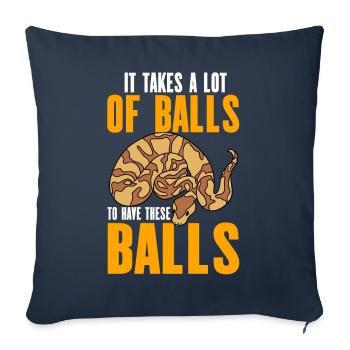 Ball Python Snake - Sofa pillowcase 17,3'' x 17,3'' (45 x 45 cm) - navy - Front