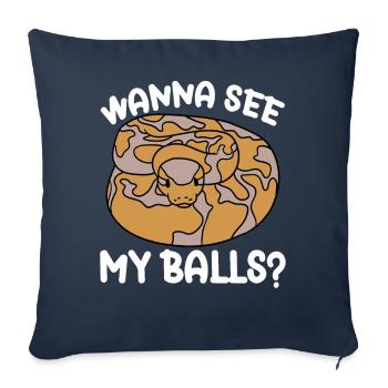 Ball python snake - Sofa pillowcase 17,3'' x 17,3'' (45 x 45 cm) - navy - Front