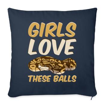 Ball Python Snake - Sofa pillowcase 17,3'' x 17,3'' (45 x 45 cm) - navy - Front