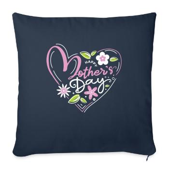 Bonne fête des mères Fête des mères Maman - Housse de coussin décorative 45 x 45 cm - bleu marine - Devant