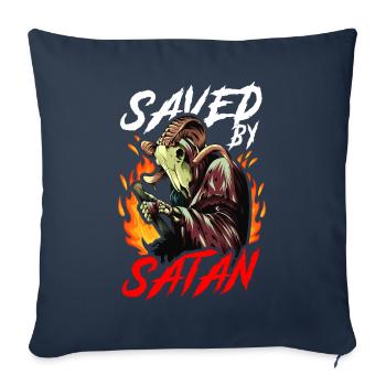 Drôle de satanisme satanique - Housse de coussin décorative 45 x 45 cm - bleu marine - Devant