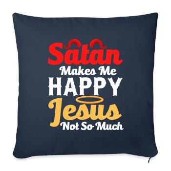 Drôle de satanisme - Housse de coussin décorative 45 x 45 cm - bleu marine - Devant