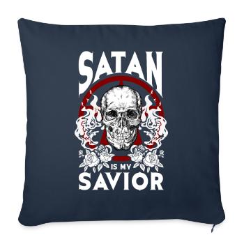 Drôle de satanisme satanique - Housse de coussin décorative 45 x 45 cm - bleu marine - Devant
