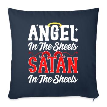 Drôle de satanisme - Housse de coussin décorative 45 x 45 cm - bleu marine - Devant
