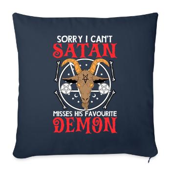 Drôle de satanisme - Housse de coussin décorative 45 x 45 cm - bleu marine - Devant