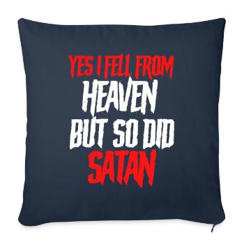 Drôle de satanisme Satan - Housse de coussin décorative 45 x 45 cm - bleu marine - Devant
