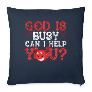 Drôle de satanisme Satan satanique - Housse de coussin décorative 45 x 45 cm - bleu marine - Devant