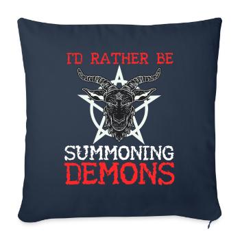 Funny Satanism Satanic Satan - Sofa pillowcase 17,3'' x 17,3'' (45 x 45 cm) - navy - Front
