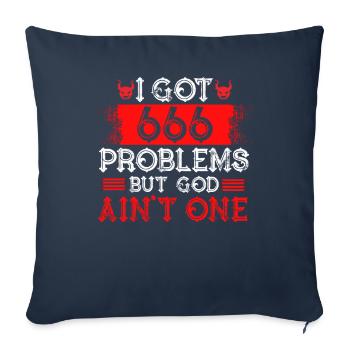 Drôle de satanisme satanique - Housse de coussin décorative 45 x 45 cm - bleu marine - Devant