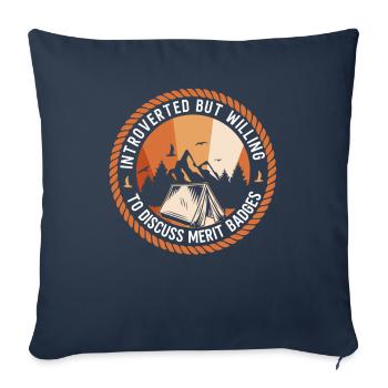 Insigne scout - Housse de coussin décorative 45 x 45 cm - bleu marine - Devant
