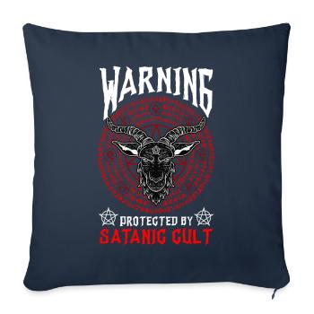 Le joyeux Satan - Housse de coussin décorative 45 x 45 cm - bleu marine - Devant