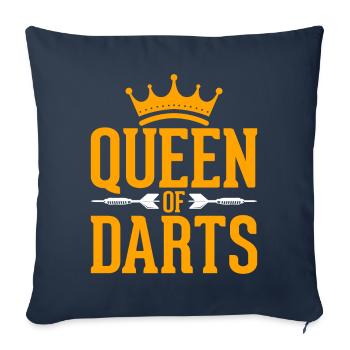 La reine des fléchettes Jeu de fléchettes - Housse de coussin décorative 45 x 45 cm - bleu marine - Devant