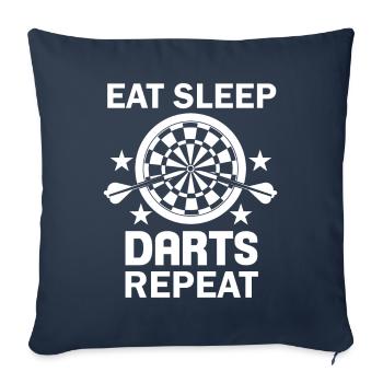Eat Sleep Darts répéter Game of Darts - Housse de coussin décorative 45 x 45 cm - bleu marine - Devant