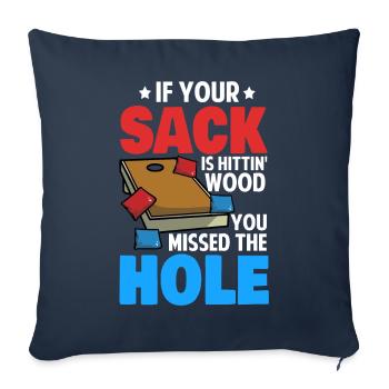 Drôle de trou de maïs - Housse de coussin décorative 45 x 45 cm - bleu marine - Devant