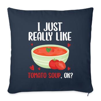 J’aime beaucoup la soupe aux tomates, ok - Housse de coussin décorative 45 x 45 cm - bleu marine - Devant