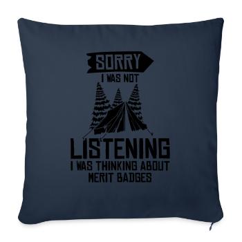 Insigne scout - Housse de coussin décorative 45 x 45 cm - bleu marine - Devant
