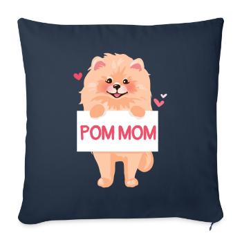 Pom Mom Pomeranian Pomeranian Pomeranian Pomeranian Pomer - Sofa pillowcase 17,3'' x 17,3'' (45 x 45 cm) - navy - Front