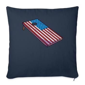 Cornhole Corn Hole Patriotic - Housse de coussin décorative 45 x 45 cm - bleu marine - Devant