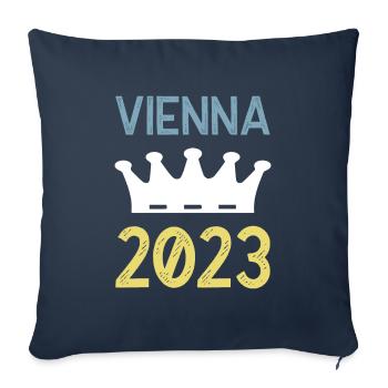 Vienne 2023 Wien Krone - Housse de coussin décorative 45 x 45 cm - bleu marine - Devant