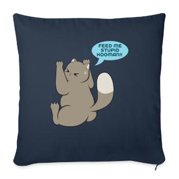 Chat - Housse de coussin décorative 45 x 45 cm - bleu marine - Devant
