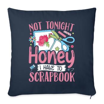 Scrapbooking Scrapbooker - Housse de coussin décorative 45 x 45 cm - bleu marine - Devant