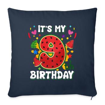 9 Birthday Watermelon Summer Gift - Sofa pillowcase 17,3'' x 17,3'' (45 x 45 cm) - navy - Front