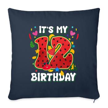 12th Birthday Watermelon Summer Gift - Sofa pillowcase 17,3'' x 17,3'' (45 x 45 cm) - navy - Front