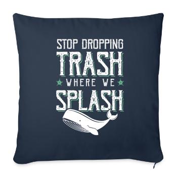 Protection de l’environnement Save the Ocean - Housse de coussin décorative 45 x 45 cm - bleu marine - Devant