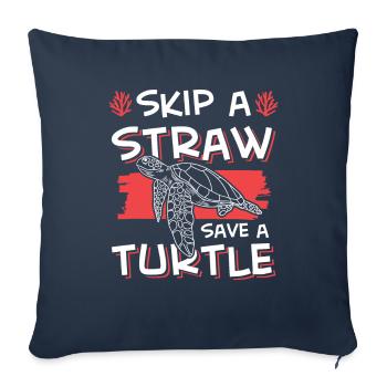 Save the Ocean Turtle - Sofa pillowcase 17,3'' x 17,3'' (45 x 45 cm) - navy - Front