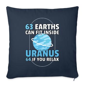 63 Earth Can Fit Uranus Planet Space - Sofa pillowcase 17,3'' x 17,3'' (45 x 45 cm) - navy - Front