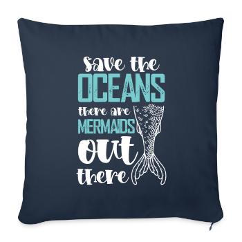 Save the Ocean Mermaid - Sofa pillowcase 17,3'' x 17,3'' (45 x 45 cm) - navy - Front