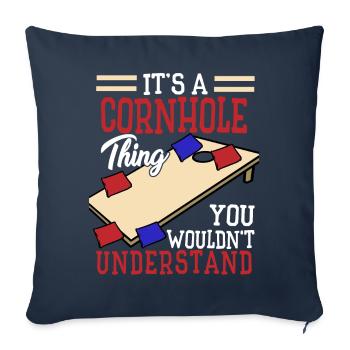 Funny Corn Hole - Sofa pillowcase 17,3'' x 17,3'' (45 x 45 cm) - navy - Front