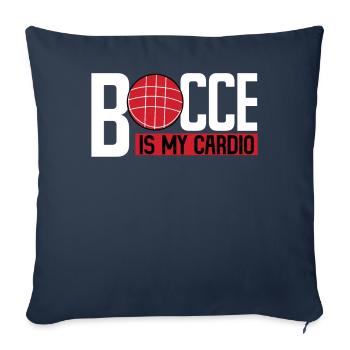 Funny bocce player - Sofa pillowcase 17,3'' x 17,3'' (45 x 45 cm) - navy - Front