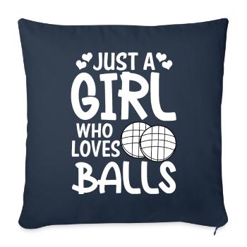 Joueur de pétanque - Housse de coussin décorative 45 x 45 cm - bleu marine - Devant