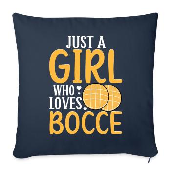 Joueur de pétanque - Housse de coussin décorative 45 x 45 cm - bleu marine - Devant