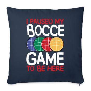 Drôle de joueur de pétanque - Housse de coussin décorative 45 x 45 cm - bleu marine - Devant