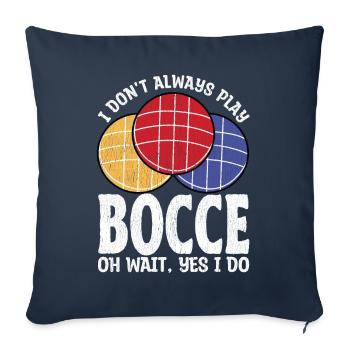 Funny bocce player - Sofa pillowcase 17,3'' x 17,3'' (45 x 45 cm) - navy - Front