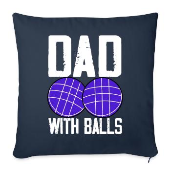 Funny bocce player - Sofa pillowcase 17,3'' x 17,3'' (45 x 45 cm) - navy - Front