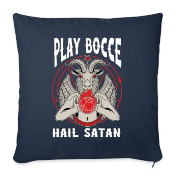 Joueur de pétanque drôle - Housse de coussin décorative 45 x 45 cm - bleu marine - Devant