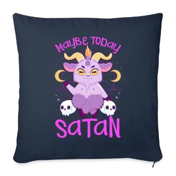 Satanisme satanique - Housse de coussin décorative 45 x 45 cm - bleu marine - Devant